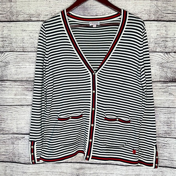 The Oprah Magazine for Talbots Stripe Cardigan Size S - Picture 3 of 8